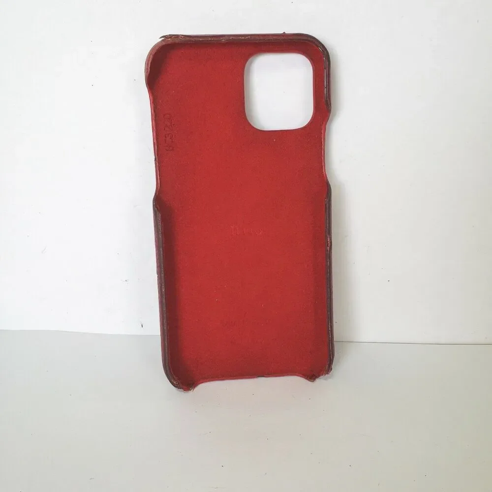 Louis Vuitton Iphone 11 Pro Cell‎ Phone Card Case Leather Signature Red Damaged